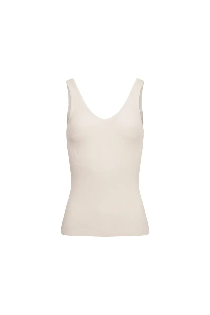 Fracomina Top senza maniche slim cream