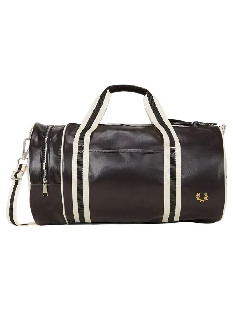 FRED PERRY Borsone Uomo FP CLASSIC BARREL BAG FP-L7255 D57 BLACK/ECRU