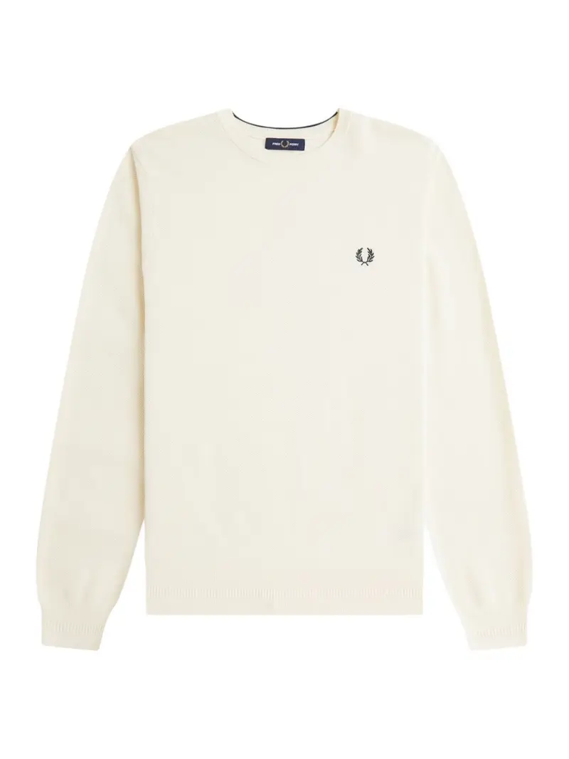 FRED PERRY Maglia Uomo FP PIQUE STITCH JUMPER FP-K1309 560 ECRU