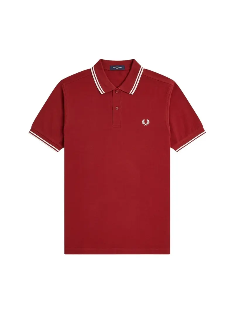 FRED PERRY Polo Uomo FP TWIN TIPPED FRED PERRY SHIRT FP-M3600P 07B BURNTRED/SNWHT