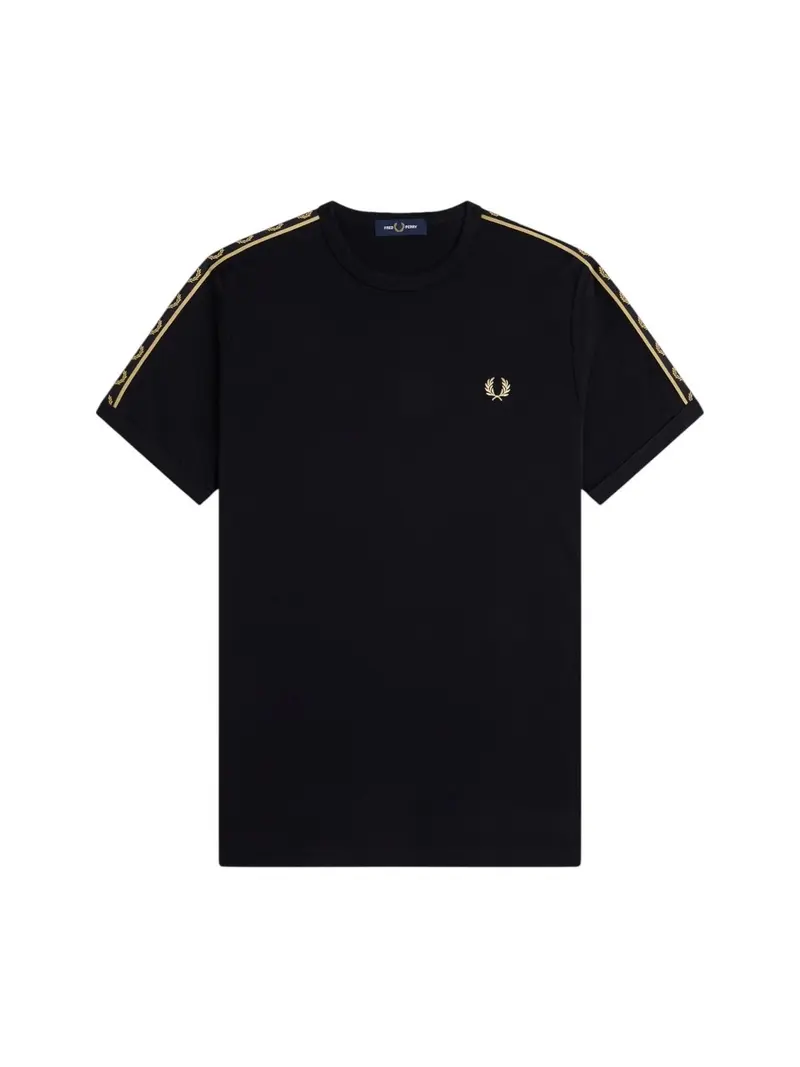 FRED PERRY T-shirt Uomo FP CONTRAST TAPE RINGER T-SHIRT FP-M4613 90A BLACK/CHAMPAGNE
