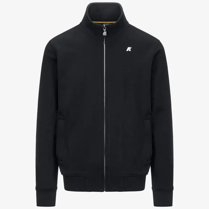 Giacca in pile casual da uomo blu con collo alto e tasche
