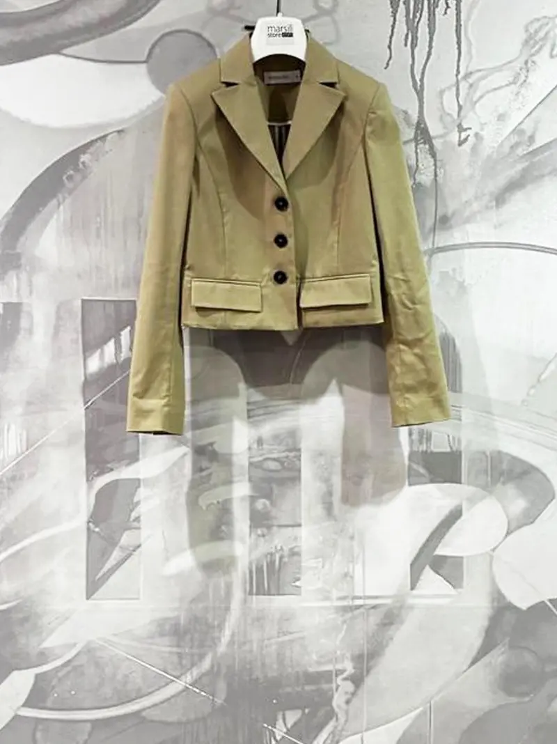 giacca mini in gabardina