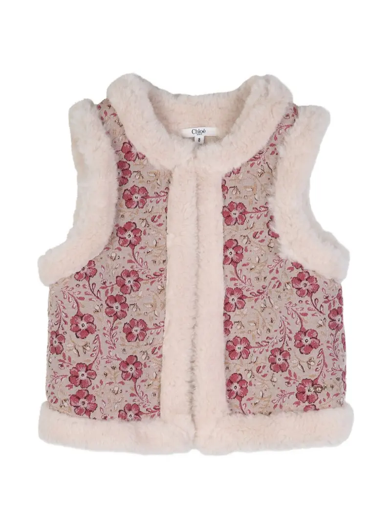 Gilet beige/rosa per bambina