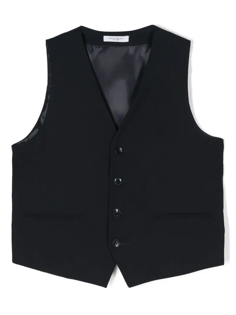 Gilet blu per bambino con scollo a V