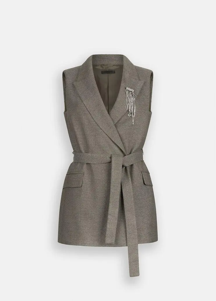 Gilet chevron con cintura