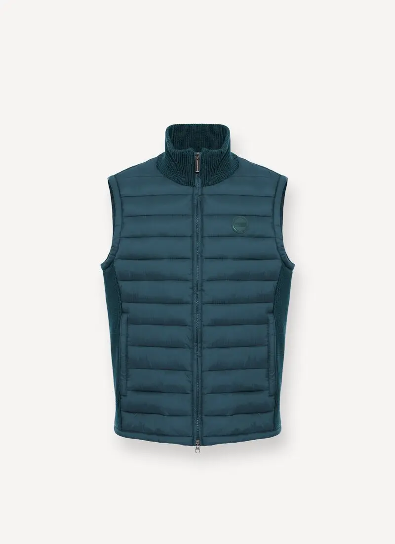 Gilet con inserti in maglia