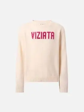 Girocollo Princess in misto cashmere con applicazione strass Viziata