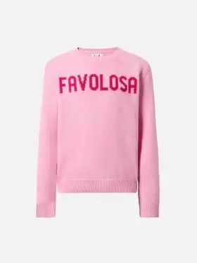 Girocollo Princess in misto cashmere con jacquard Favolosa