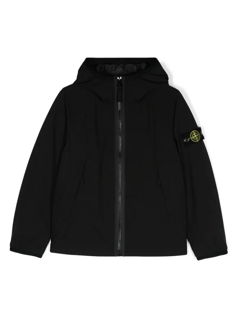 Giubbotto impermeabile per bambino in nylon nero
