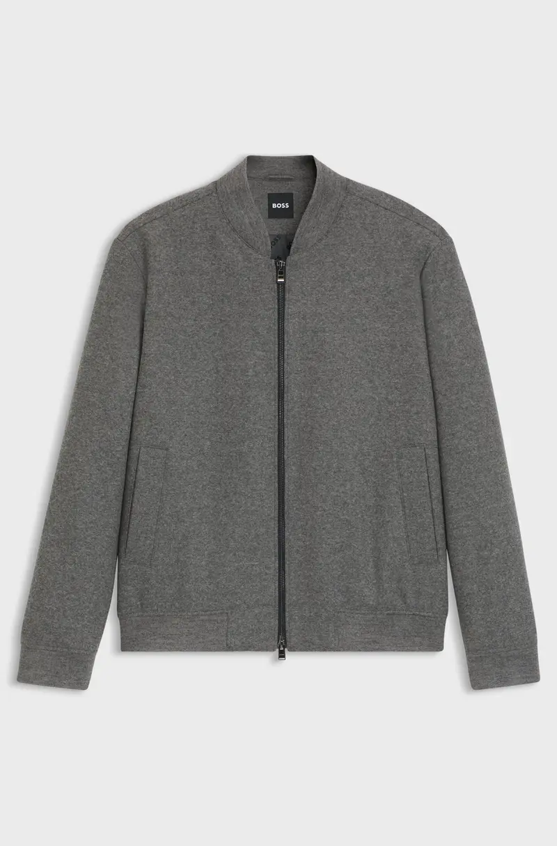 Giubbotto slim fit in flanella elasticizzata spazzolata