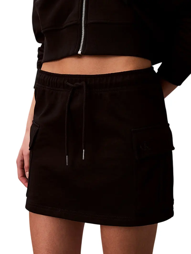 Gonna Cargo Calvin Klein In Spugna Di Cotone - Nero