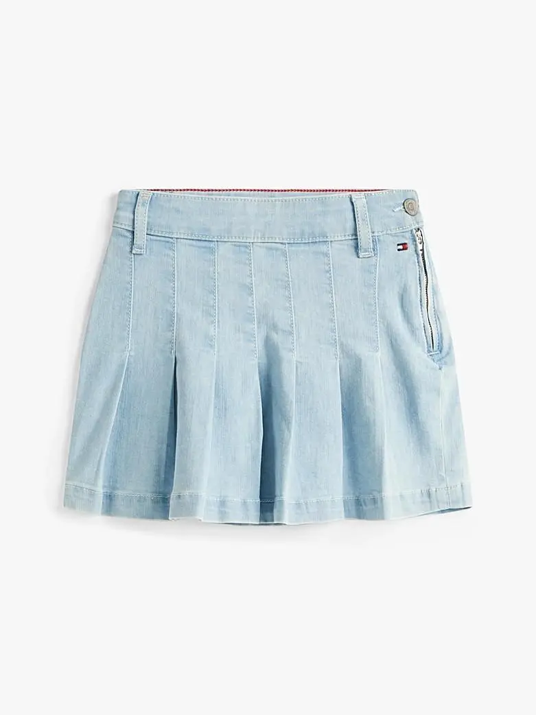 Gonna in denim plissettata