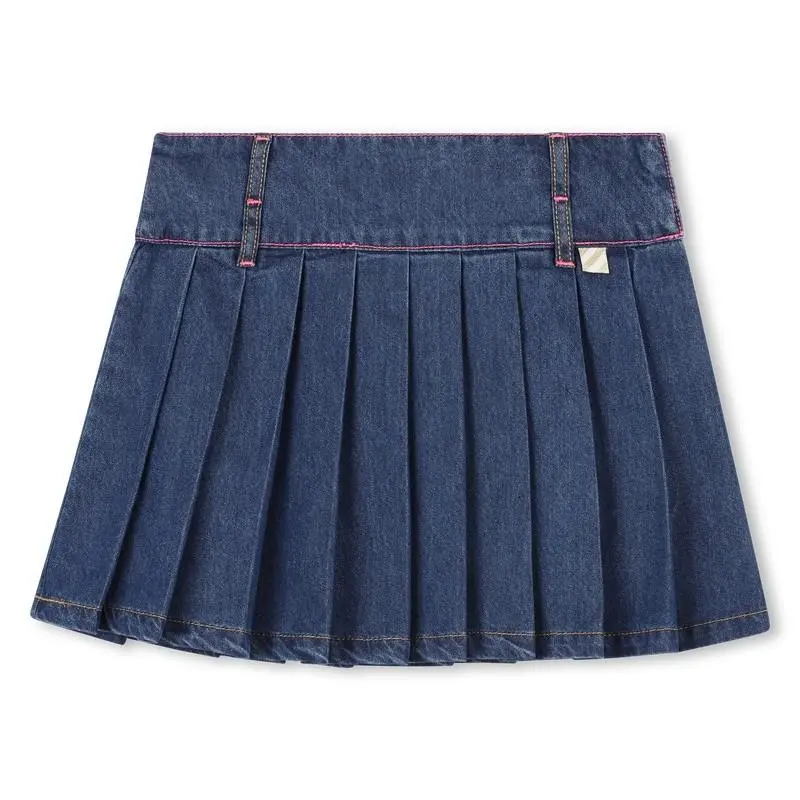 Gonna in denim plissettato