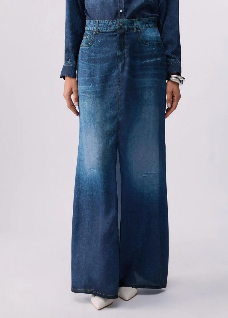 Gonna lunga con stampa digitale