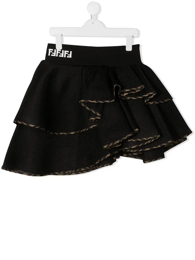 Gonna nera per bambina con logo