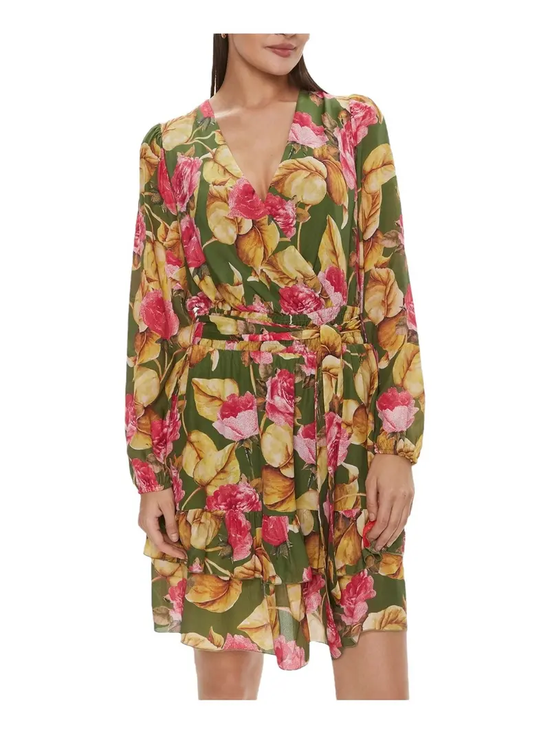 GUESS Abito Donna Ls Diana Flare Dress W4RK21 WF5K0 P8BW Rosa