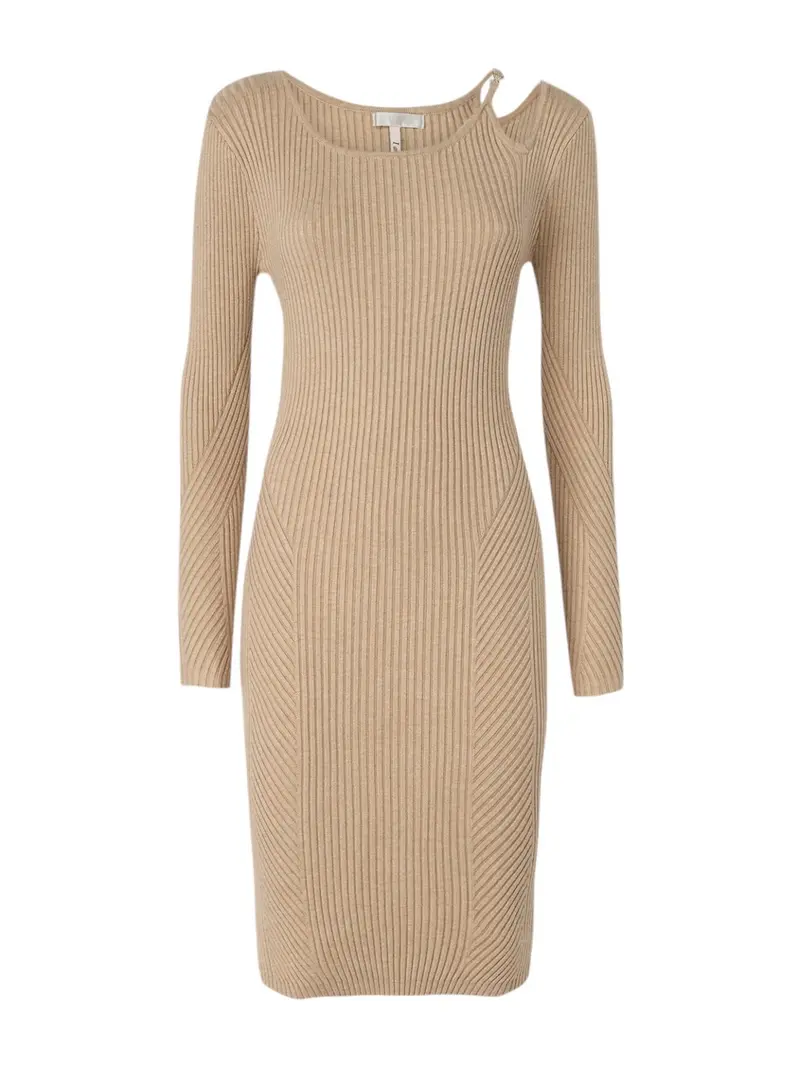 GUESS Abito Donna VANESSA LS CUT-OUT DRESS SWTR W4BK24 Z3I22 H10X Beige