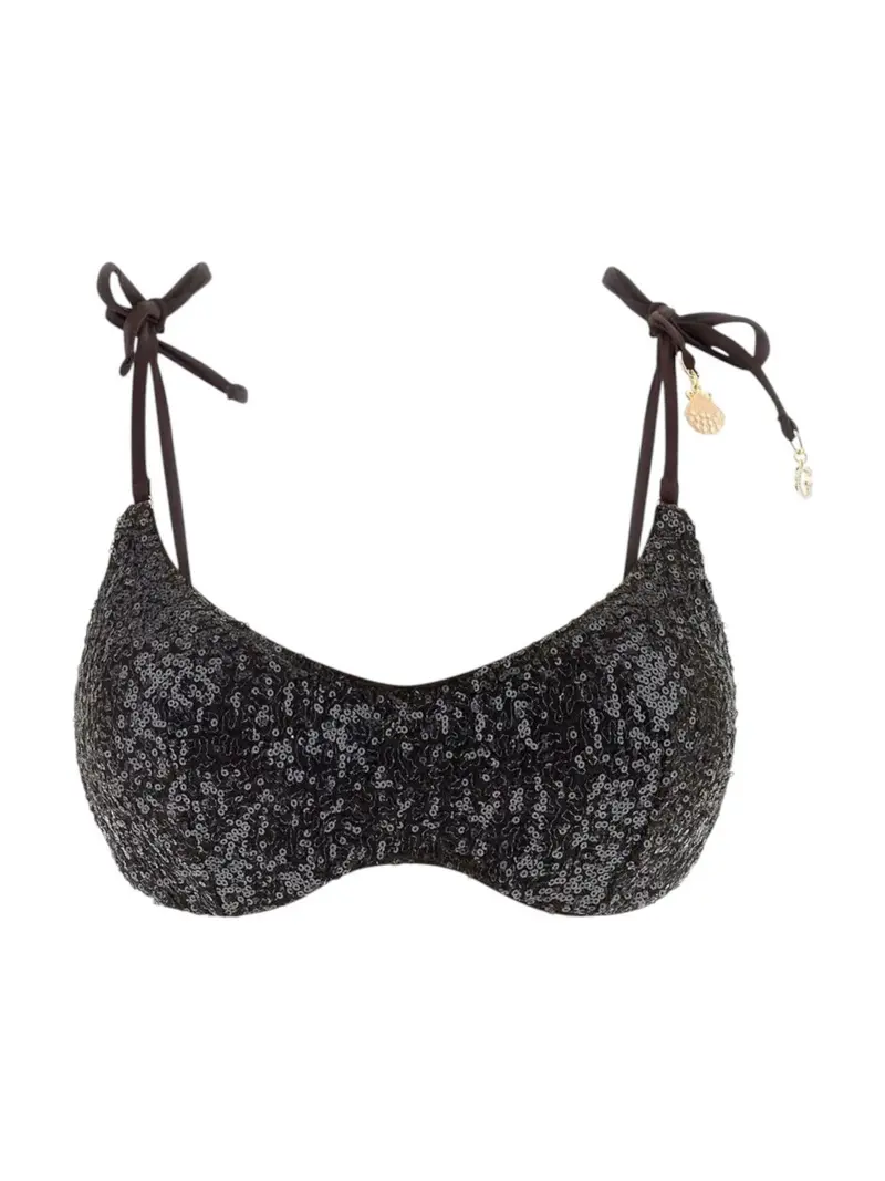 GUESS BEACHWEAR Costume da bagno Donna SERENA PADDED BRALETTE E6GJ06 KBMV0 G1BP CHARCOAL BROWN