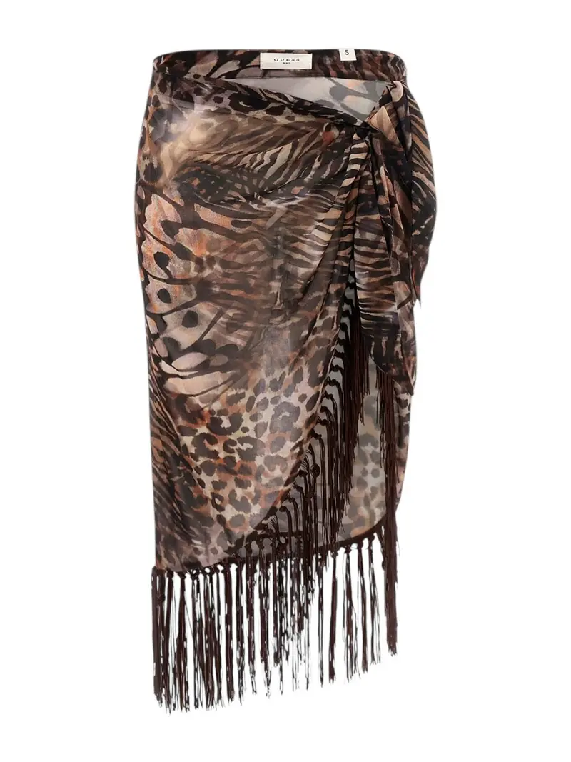 GUESS BEACHWEAR Pareo Donna  E5GZ01 WH4T2 P1LI BUTTERFLY LEOPARD AO