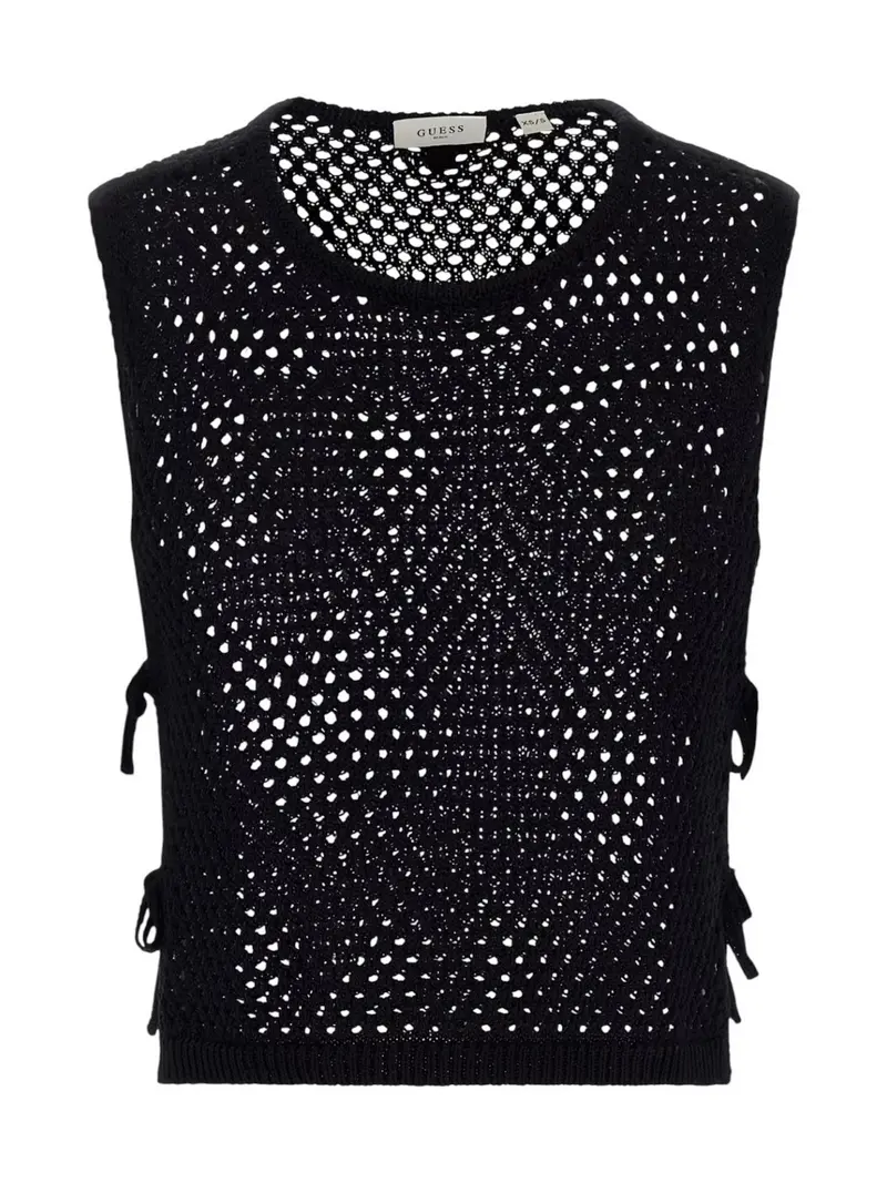 GUESS BEACHWEAR Top Donna LUNA TOP SWTR E6GR01 Z5632 JBLK Jet Black A996