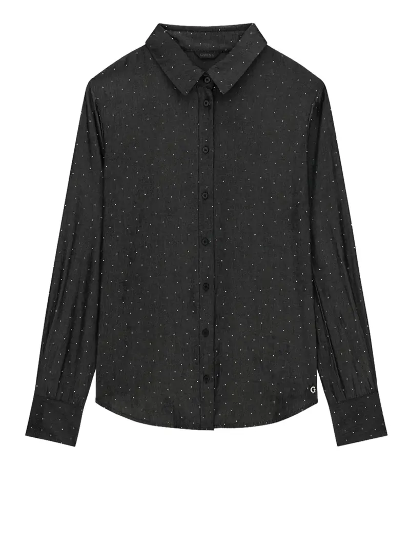 Guess Camicia Borchiata Lucia Relaxed Hotfix Nero