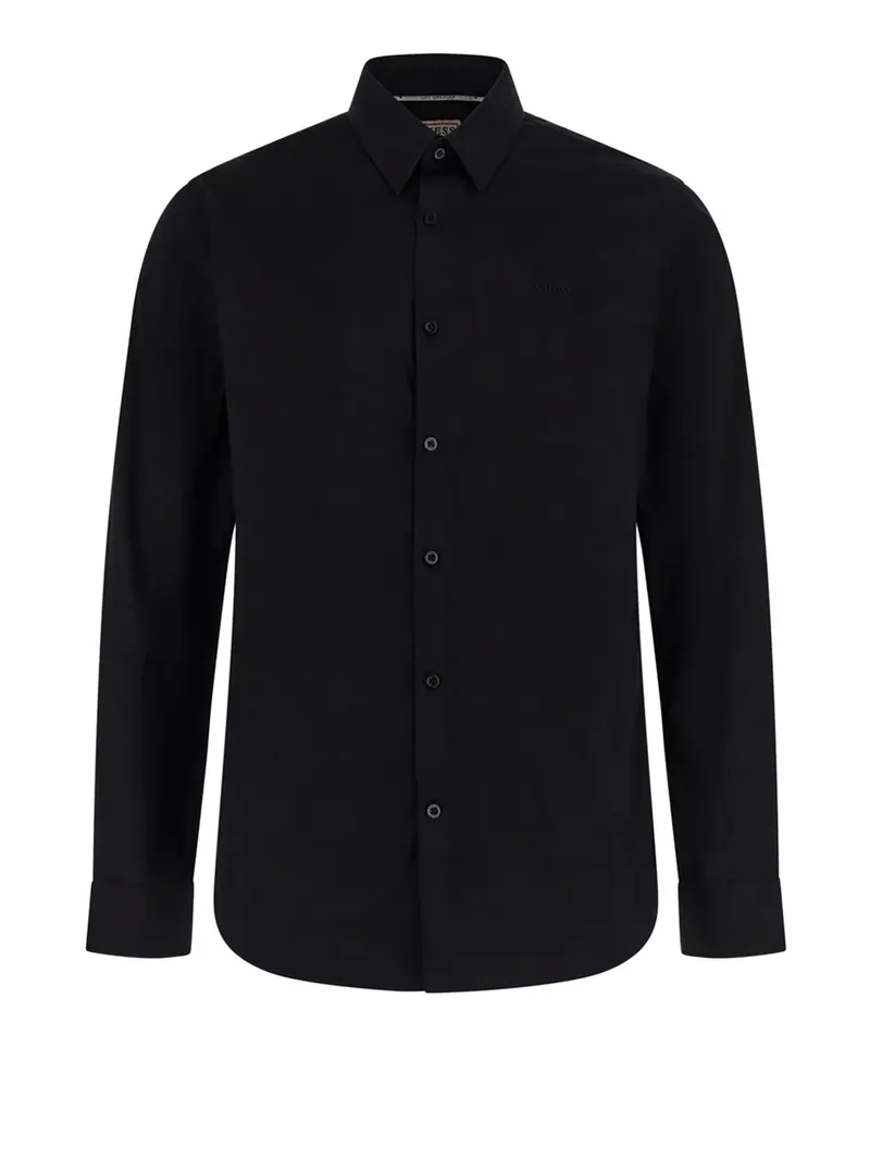 Guess Camicia In Tinta Unita Slim Fit - Black