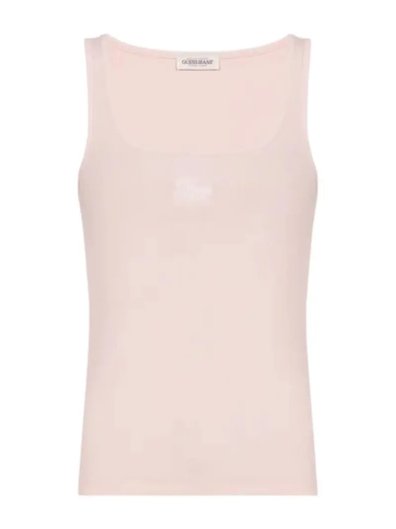 GUESS Canotta Donna GJ TANK TOP SLIM RIB EMBRO W5GP26 KA0H1 G6R4 BLUSH COTTON