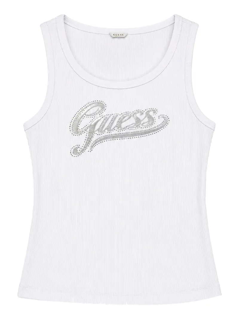 Guess Canotta Malika Logo - Bianco