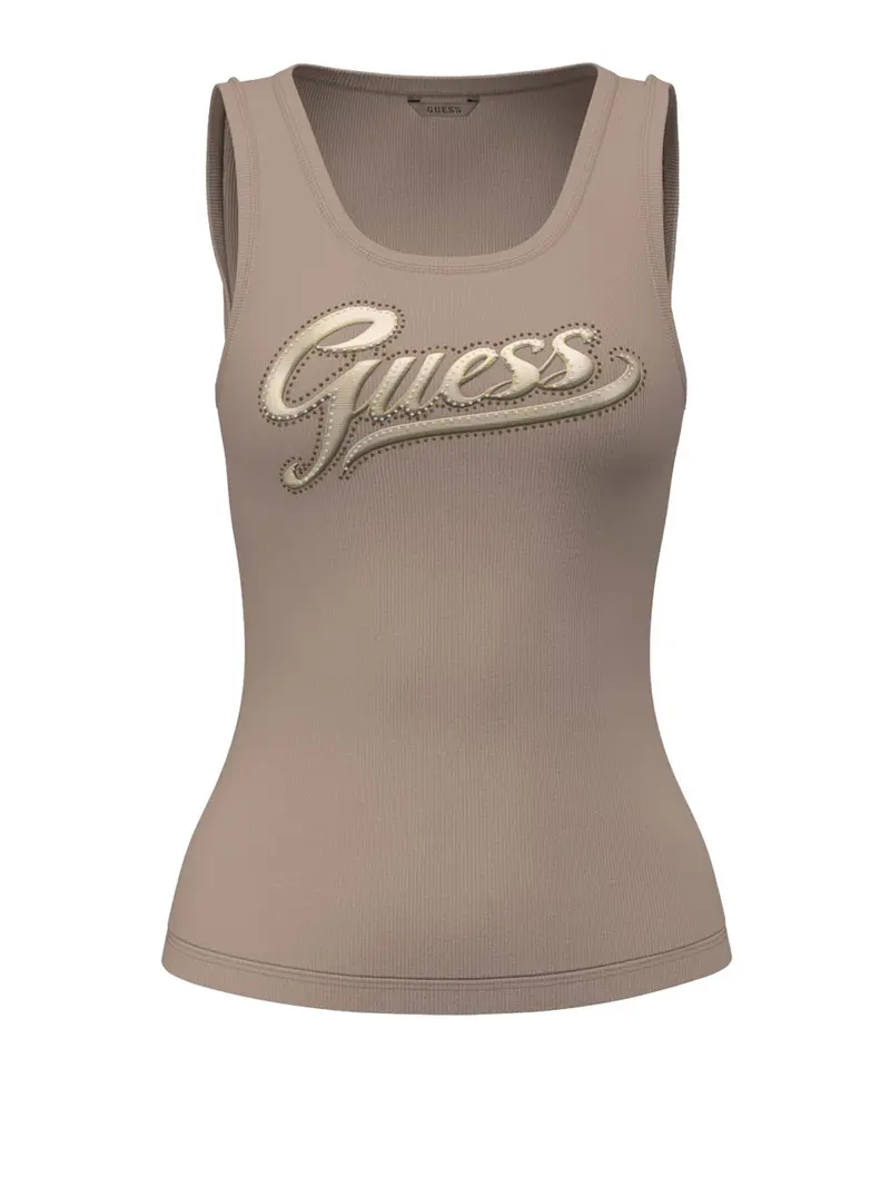 Guess Canotta Malika Logo - Taupe