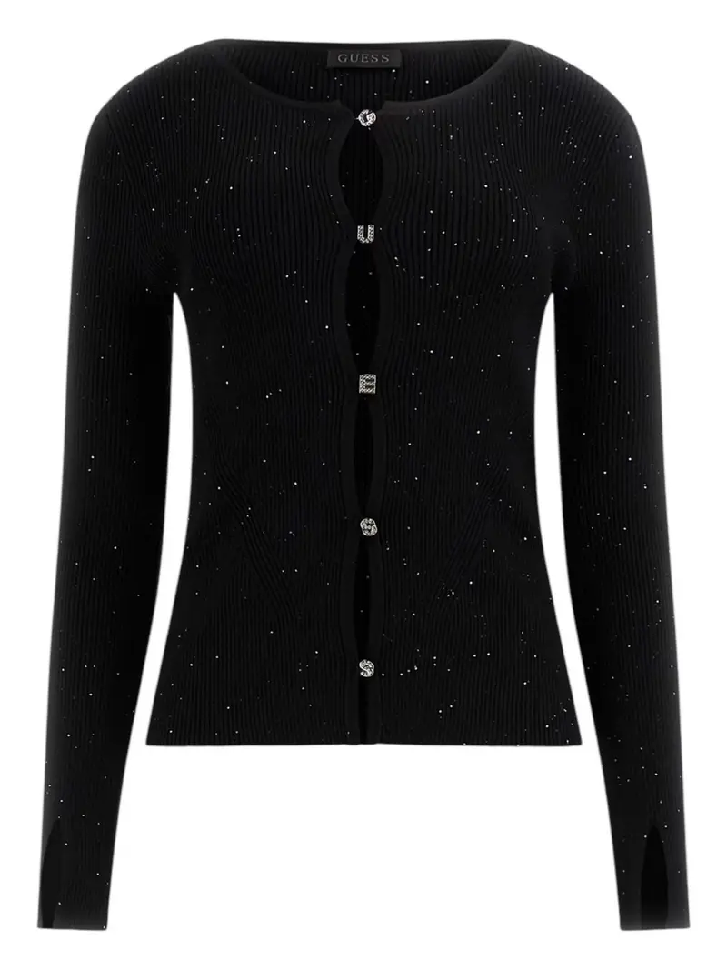 GUESS Cardigan Donna EDEN CN LS CARDI SWTR W5RR17 Z34O0 JBLK Nero