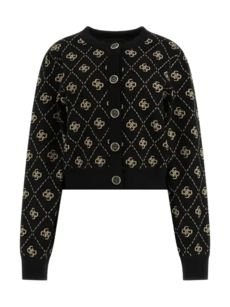 GUESS Cardigan Donna SARAH 4G LS CN CARDI SWTR W4BR0D Z3JD2 FJ5Y Nero