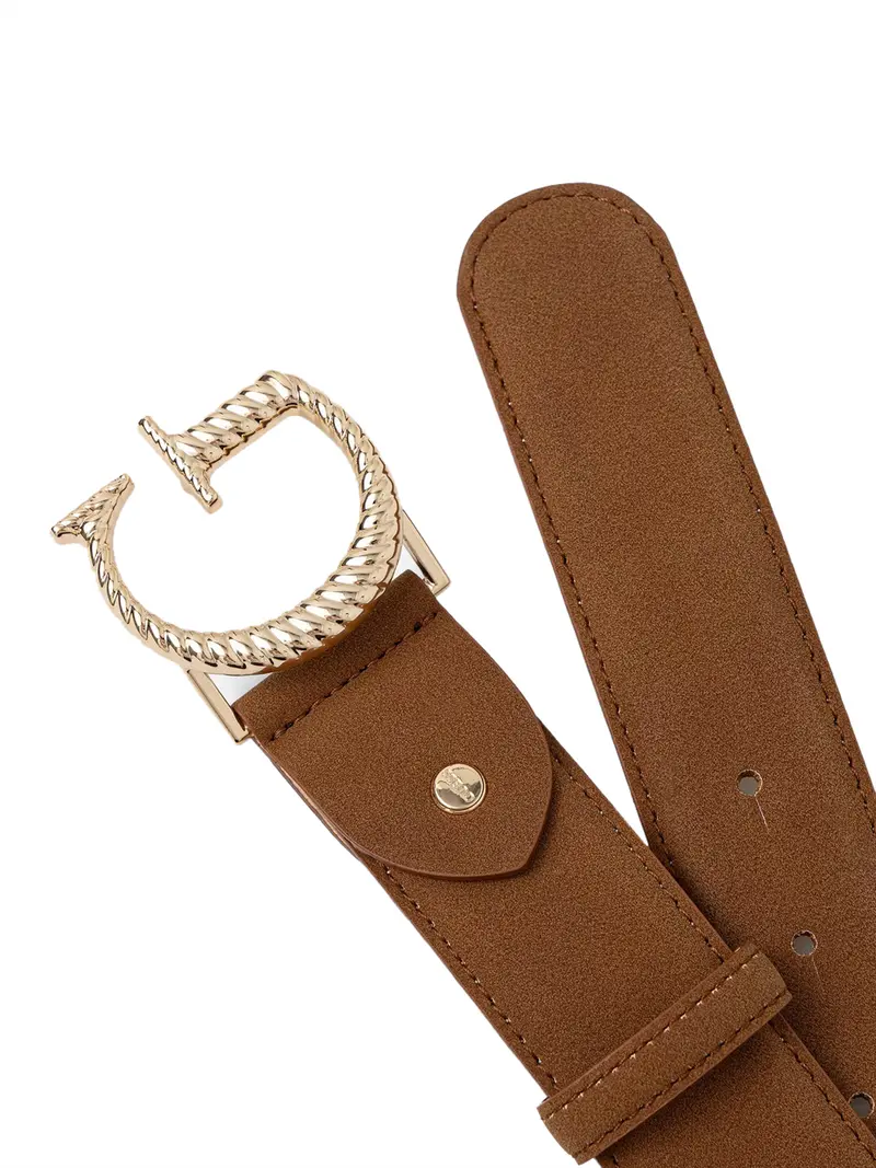 Guess Cintura H35 Logo In Metallo - Cognac