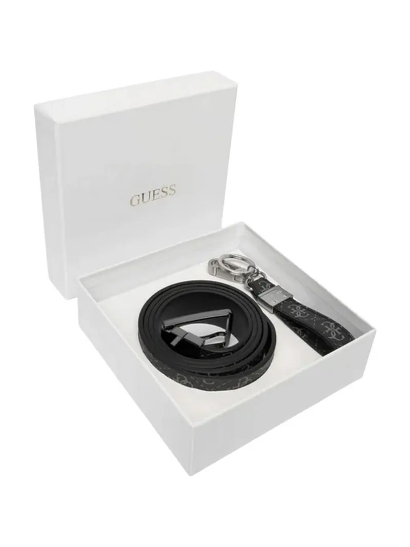 GUESS Cintura Uomo GIFT BELT + KEYRING GFBOXM P6104 DAB DARK BLACK
