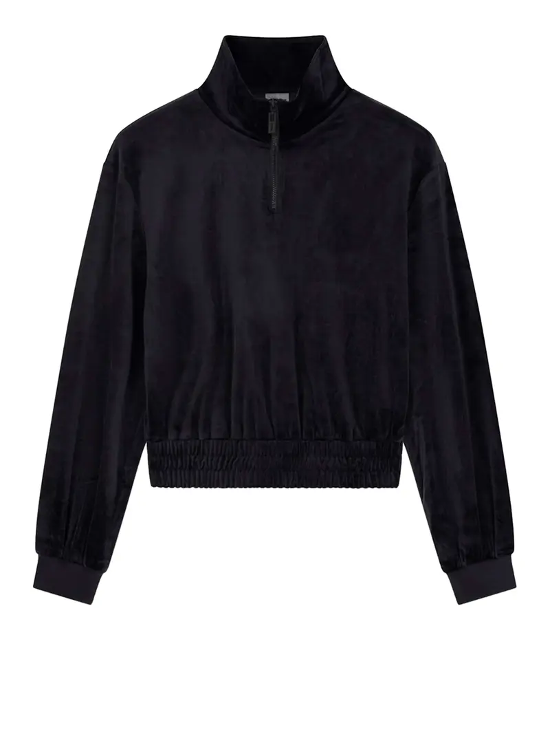 Guess Felpa Amalia Half Zip High Neck - Nero