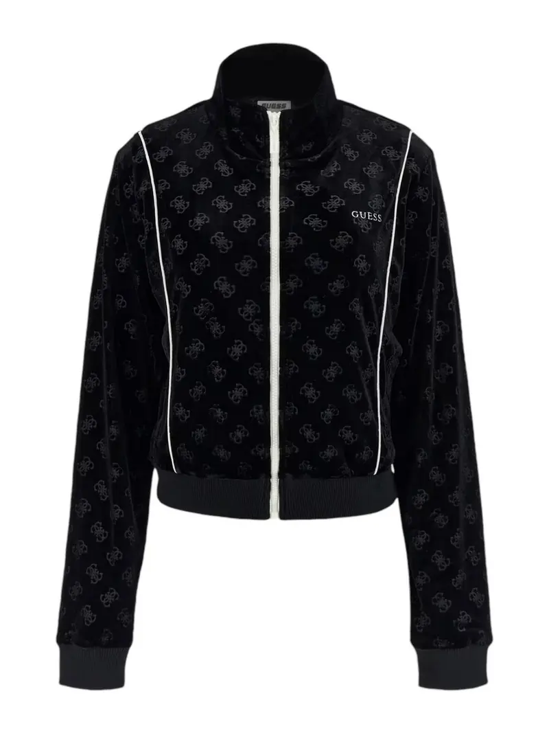 GUESS Felpa Donna KRISSY FULL ZIP SWEATSHIRT V4BQ04 KCHS2 P9YP Nero