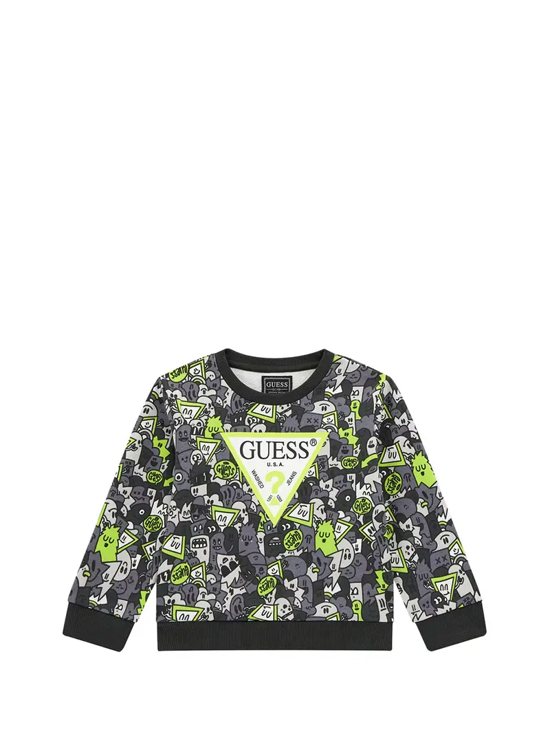 Guess Felpa Ls Active Top Kid Bimbo - Nero
