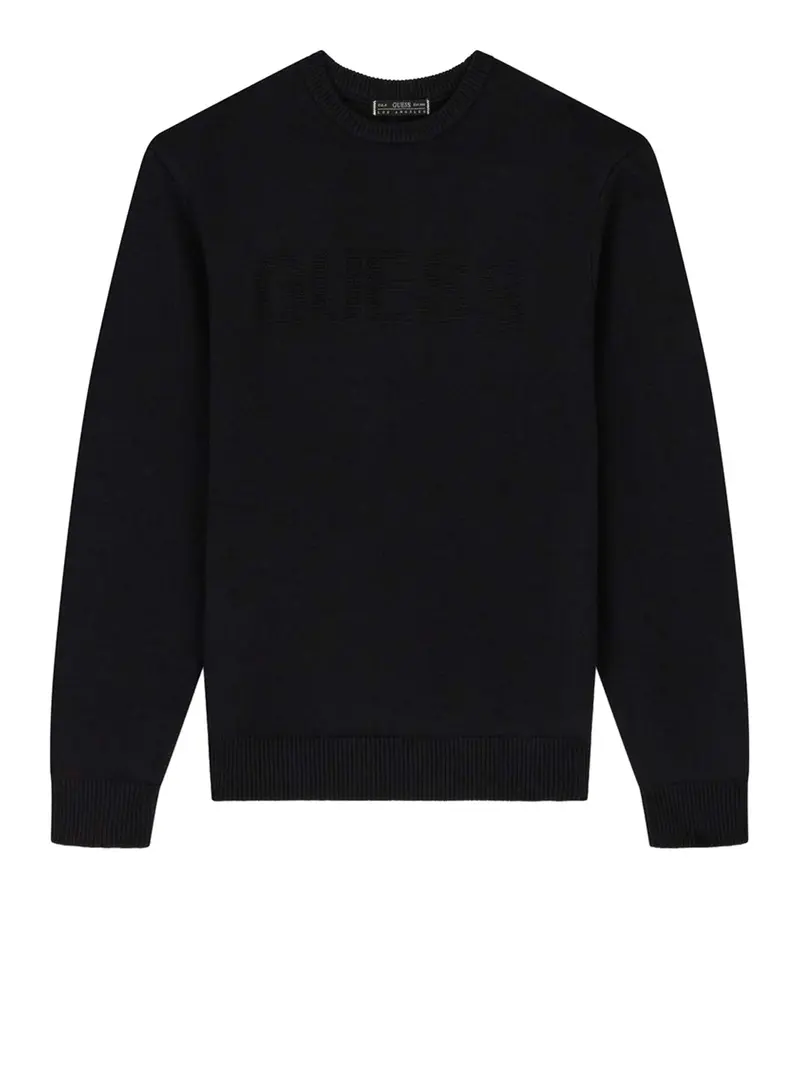 Guess Felpa Noburo Cn Logo Reverse Ls - Nero