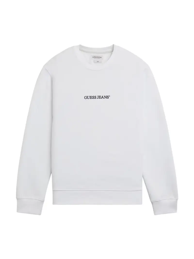 GUESS Felpa Uomo GJ CN SLIM LOGO EMB SWEAT M4YQ19 K9V31 G011 PURE WHITE