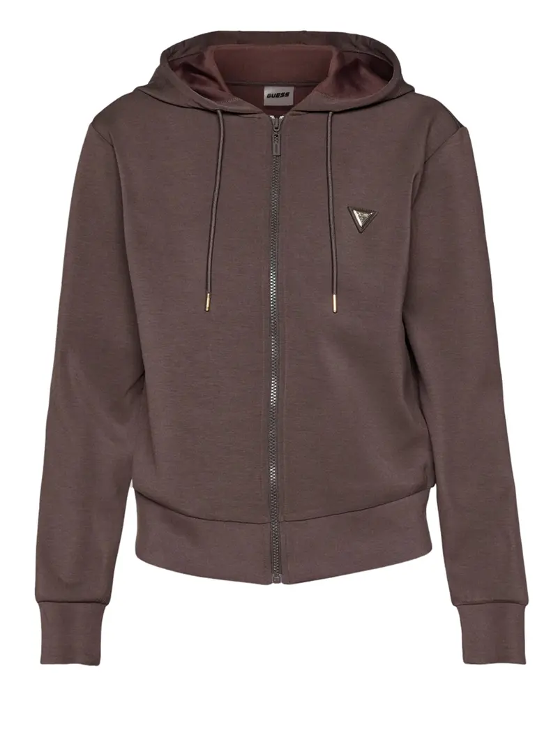 Guess Felpa Zip Olympe - Coffee