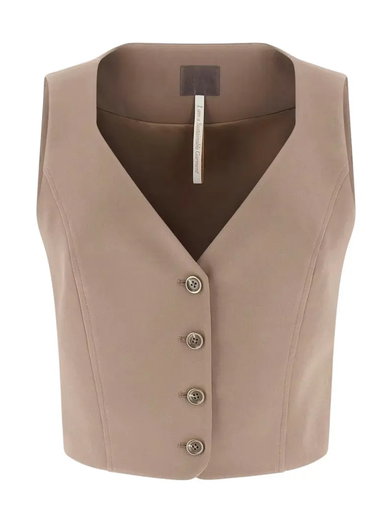 GUESS Gilet Donna SL NAUSICA TAILORED VEST W6RH52 WH9Y2 G1EC WALNUT SHELL
