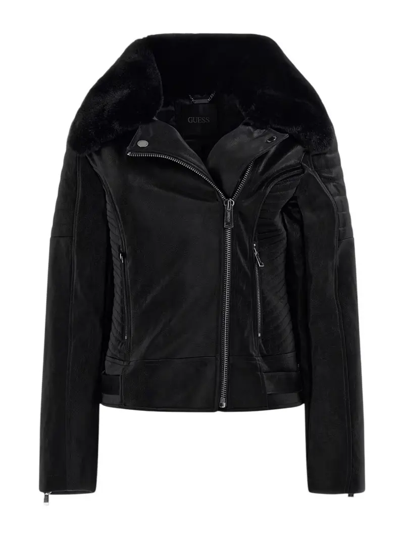 GUESS Giubbino Donna DARCEY BIKER JACKET W5BL35 W2820 JBLK Jet Black A996