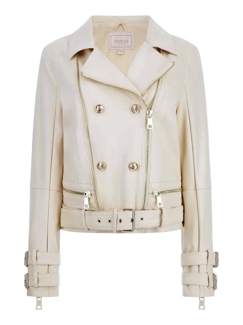 GUESS Giubbino Donna Olivia Moto Jacket W3BL93 K8S30 F1P5 Bianco