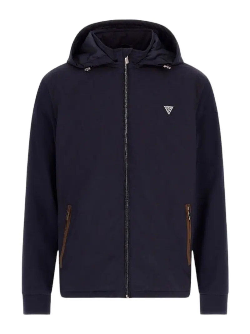 GUESS Giubbino Uomo Knitted Windbreaker M4YL27 WEDJ0 G7V2 Blu