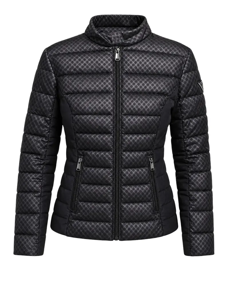 Guess Giubbotto New Vona Block Embossed - Nero