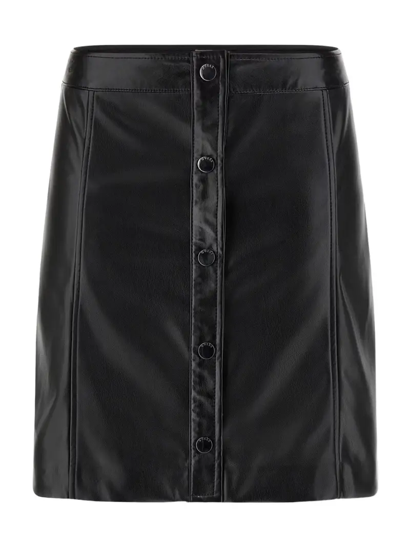 GUESS Gonna Donna CAROLA FAUX LEATHER MINI SKIRT W3YD65 WF8Q0 JBLK Nero