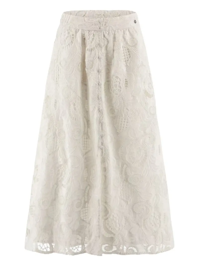 GUESS Gonna Donna DOMITILLE LONG EMBRO SKIRT W5GD63 WH521 G011 Bianco