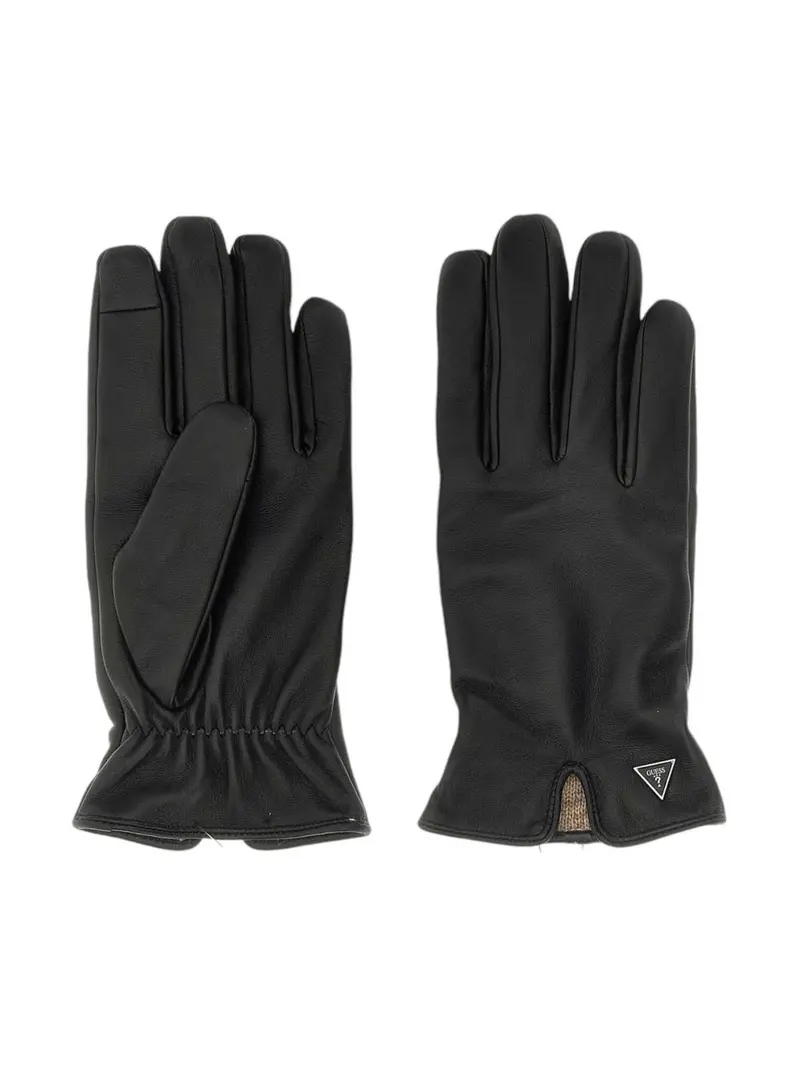 GUESS Guanti Uomo MITO GLOVES AM9449 LEA02 BLA Nero