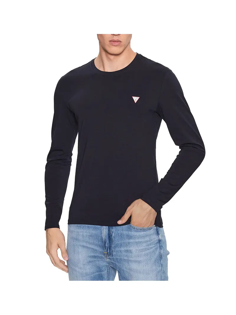 Guess Maglia Cn Ls Core Tee Uomo Blue - Blu