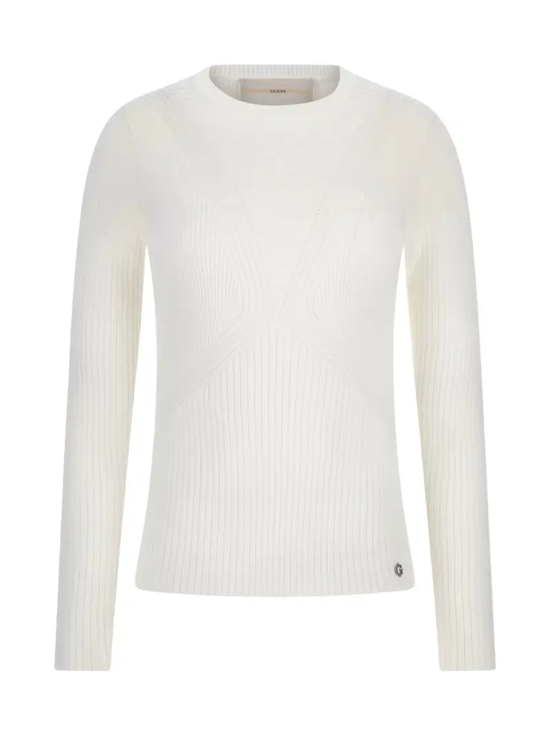 GUESS Maglione Donna DESTINY RN LS SWTR W4YR17 Z37K0 G011 Bianco
